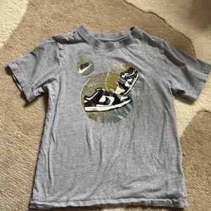 Nike Kids Gray Tee with Sneaker Graphic